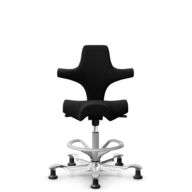 HÅG Capisco 8106 - Sirdal (GU) - Wool - SRD190 Black - Silver - 265 mm (seat height 53-79cm) - Glides thumbnail