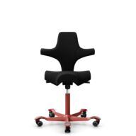 HÅG Capisco 8106 - Sirdal (GU) - Wool - SRD190 Black - Blush Rose - 150mm (seat height 40–55cm) - Soft castors for hard floors thumbnail