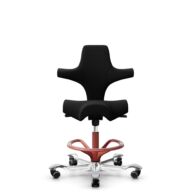 HÅG Capisco 8106 - Sirdal (GU) - Wol - SRD190 Black - Framekleur - Blush Rose - Gasveer - 265 mm (Zithoogte 53-79cm) - Vloercontact - Harde wielen t.b.v. zachte vloeren - Voetenring - Ja, in framekleur - Voetster - Ja, voetster in gepolijst aluminium thumbnail