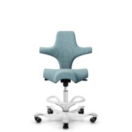 HÅG Capisco 8106 - Sirdal (GU) - Lana - SRD730 Blue - White - 200 mm (seat height 46-64cm) - Hard castors for soft floors thumbnail