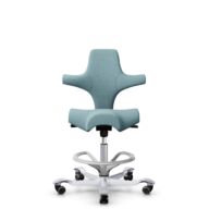 HÅG Capisco 8106 - Sirdal (GU) - Laine - SRD730 Blue - Argent - 265 mm (hauteur d’assise 53–79 cm) - Roues dures pour sols souples thumbnail