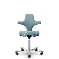 HÅG Capisco 8106 - Sirdal (GU) - Wol - SRD730 Blue - Framekleur - Zilver - Gasveer - 265 mm (Zithoogte 53-79cm) - Vloercontact - Zachte wielen t.b.v. harde vloeren - Voetenring - Nee, geen voetenring - Voetster - Ja, voetster in gepolijst aluminium thumbnail