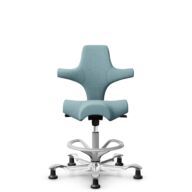 HÅG Capisco 8106 - Sirdal (GU) - Wol - SRD730 Blue - Framekleur - Zilver - Gasveer - 265 mm (Zithoogte 53-79cm) - Vloercontact - Glijdoppen - Voetenring - Ja, in framekleur - Voetster - Ja, voetster in gepolijst aluminium thumbnail