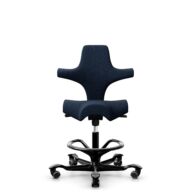 HÅG Capisco 8106 - Sirdal (GU) - Wol - SRD780 Dark blue - Framekleur - Zwart - Gasveer - 200 mm (Zithoogte 46-64cm) - Vloercontact - Zachte wielen t.b.v. harde vloeren - Voetenring - Ja, in framekleur - Voetster - Nee, voetster in framekleur thumbnail