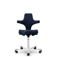 HÅG Capisco 8106 - Sirdal (GU) - Lana - SRD780 Dark blue - White - 265 mm (seat height 53-79cm) - Hard castors for soft floors thumbnail