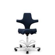 HÅG Capisco 8106 - Sirdal (GU) - Wool - SRD780 Dark blue - White - 265 mm (seat height 53-79cm) - Hard castors for soft floors thumbnail