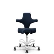 HÅG Capisco 8106 - Sirdal (GU) - Laine - SRD780 Dark blue - Blanc - 265 mm (hauteur d’assise 53–79 cm) - Patins thumbnail