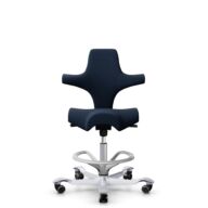 HÅG Capisco 8106 - Sirdal (GU) - Wool - SRD780 Dark blue - Silver - 265 mm (seat height 53-79cm) - Hard castors for soft floors thumbnail