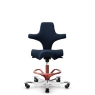 HÅG Capisco 8106 - Sirdal (GU) - Wol - SRD780 Dark blue - Framekleur - Blush Rose - Gasveer - 200 mm (Zithoogte 46-64cm) - Vloercontact - Harde wielen t.b.v. zachte vloeren - Voetenring - Ja, in framekleur - Voetster - Ja, voetster in gepolijst aluminium thumbnail