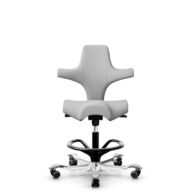 HÅG Capisco 8106 - Steelcut Trio 3 (Kvadrat) - Laine / Polyamide - STT133 - Light grey - Noir - 265 mm (hauteur d’assise 53–79 cm) - Roues dures pour sols souples thumbnail