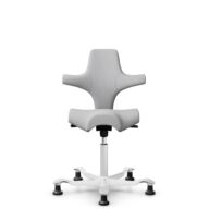 HÅG Capisco 8106 - Steelcut Trio 3 (Kvadrat) - Wol / Polyamide - STT133 - Light grey - Framekleur - Wit - Gasveer - 200 mm (Zithoogte 46-64cm) - Vloercontact - Glijdoppen - Voetenring - Nee, geen voetenring - Voetster - Nee, voetster in framekleur thumbnail