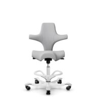 HÅG Capisco 8106 - Steelcut Trio 3 (Kvadrat) - Wool / Polyamide - STT133 - Light grey - White - 265 mm (seat height 53-79cm) - Soft castors for hard floors thumbnail