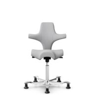 HÅG Capisco 8106 - Steelcut Trio 3 (Kvadrat) - Wolle / Polyamid - STT133 - Light grey - Weiß - 265 mm (Sitzhöhe 53-79cm) - Bodengleiter thumbnail