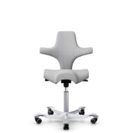 HÅG Capisco 8106 - Steelcut Trio 3 (Kvadrat) - Wol / Polyamide - STT133 - Light grey - Framekleur - Zilver - Gasveer - 150 mm (Zithoogte 40-55cm) - Vloercontact - Harde wielen t.b.v. zachte vloeren - Voetenring - Nee, geen voetenring - Voetster - Nee, ... thumbnail