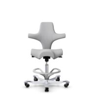 HÅG Capisco 8106 - Steelcut Trio 3 (Kvadrat) - Laine / Polyamide - STT133 - Light grey - Argent - 200 mm (hauteur d’assise 46–64 cm) - Roues dures pour sols souples thumbnail