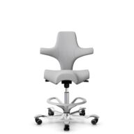 HÅG Capisco 8106 - Steelcut Trio 3 (Kvadrat) - Laine / Polyamide - STT133 - Light grey - Argent - 200 mm (hauteur d’assise 46–64 cm) - Roues souples pour sols durs thumbnail