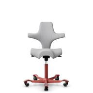 HÅG Capisco 8106 - Steelcut Trio 3 (Kvadrat) - Wol / Polyamide - STT133 - Light grey - Framekleur - Blush Rose - Gasveer - 150 mm (Zithoogte 40-55cm) - Vloercontact - Zachte wielen t.b.v. harde vloeren - Voetenring - Nee, geen voetenring - Voetster - N... thumbnail
