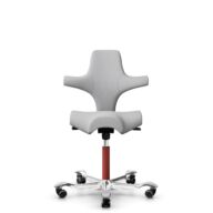 HÅG Capisco 8106 - Steelcut Trio 3 (Kvadrat) - Wol / Polyamide - STT133 - Light grey - Framekleur - Blush Rose - Gasveer - 265 mm (Zithoogte 53-79cm) - Vloercontact - Harde wielen t.b.v. zachte vloeren - Voetenring - Nee, geen voetenring - Voetster - J... thumbnail