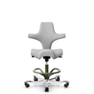 HÅG Capisco 8106 - Steelcut Trio 3 (Kvadrat) - Laine / Polyamide - STT133 - Moss Grey - 200 mm (hauteur d’assise 46–64 cm) - Roues souples pour sols durs thumbnail