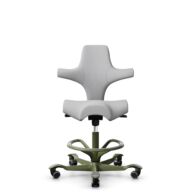 HÅG Capisco 8106 - Steelcut Trio 3 (Kvadrat) - Wol / Polyamide - STT133 - Light grey - Framekleur - Moss Grey - Gasveer - 265 mm (Zithoogte 53-79cm) - Vloercontact - Harde wielen t.b.v. zachte vloeren - Voetenring - Ja, in framekleur - Voetster - Nee, ... thumbnail