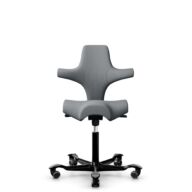 HÅG Capisco 8106 - Steelcut Trio 3 (Kvadrat) - Wol / Polyamide - STT153 - Grey - Framekleur - Zwart - Gasveer - 200 mm (Zithoogte 46-64cm) - Vloercontact - Harde wielen t.b.v. zachte vloeren - Voetenring - Nee, geen voetenring - Voetster - Nee, voetste... thumbnail