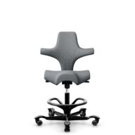 HÅG Capisco 8106 - Steelcut Trio 3 (Kvadrat) - Wool / Polyamide - STT153 - Grey - Black - 265 mm (seat height 53-79cm) - Hard castors for soft floors thumbnail