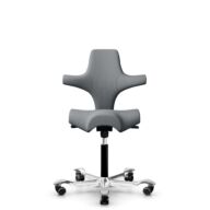 HÅG Capisco 8106 - Steelcut Trio 3 (Kvadrat) - Wolle / Polyamid - STT153 - Grey - Schwarz - 265 mm (Sitzhöhe 53-79cm) - Weiche Rollen für harte Böden thumbnail