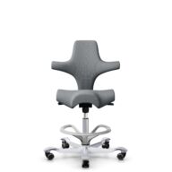 HÅG Capisco 8106 - Steelcut Trio 3 (Kvadrat) - Wool / Polyamide - STT153 - Grey - Silver - 265 mm (seat height 53-79cm) - Hard castors for soft floors thumbnail