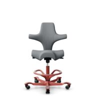 HÅG Capisco 8106 - Steelcut Trio 3 (Kvadrat) - Wol / Polyamide - STT153 - Grey - Framekleur - Blush Rose - Gasveer - 200 mm (Zithoogte 46-64cm) - Vloercontact - Zachte wielen t.b.v. harde vloeren - Voetenring - Ja, in framekleur - Voetster - Nee, voets... thumbnail