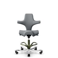 HÅG Capisco 8106 - Steelcut Trio 3 (Kvadrat) - Wol / Polyamide - STT153 - Grey - Framekleur - Moss Grey - Gasveer - 200 mm (Zithoogte 46-64cm) - Vloercontact - Harde wielen t.b.v. zachte vloeren - Voetenring - Ja, in framekleur - Voetster - Ja, voetste... thumbnail