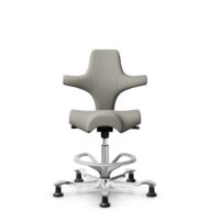 HÅG Capisco 8106 - Steelcut Trio 3 (Kvadrat) - Laine / Polyamide - STT253 - Beige-grey - Argent - 265 mm (hauteur d’assise 53–79 cm) - Patins thumbnail