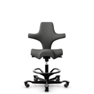 HÅG Capisco 8106 - Steelcut Trio 3 (Kvadrat) - Wolle / Polyamid - STT383 - Charcoal - Schwarz - 265 mm (Sitzhöhe 53-79cm) - Weiche Rollen für harte Böden thumbnail