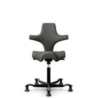 HÅG Capisco 8106 - Steelcut Trio 3 (Kvadrat) - Laine / Polyamide - STT383 - Charcoal - Noir - 265 mm (hauteur d’assise 53–79 cm) - Patins thumbnail
