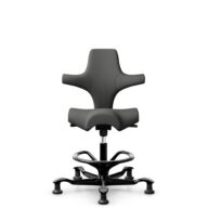 HÅG Capisco 8106 - Steelcut Trio 3 (Kvadrat) - Laine / Polyamide - STT383 - Charcoal - Noir - 265 mm (hauteur d’assise 53–79 cm) - Patins thumbnail