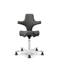 HÅG Capisco 8106 - Steelcut Trio 3 (Kvadrat) - Laine / Polyamide - STT383 - Charcoal - Blanc - 200 mm (hauteur d’assise 46–64 cm) - Patins thumbnail