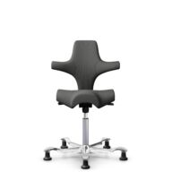 HÅG Capisco 8106 - Steelcut Trio 3 (Kvadrat) - Laine / Polyamide - STT383 - Charcoal - Argent - 200 mm (hauteur d’assise 46–64 cm) - Patins thumbnail