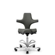 HÅG Capisco 8106 - Steelcut Trio 3 (Kvadrat) - Wool / Polyamide - STT383 - Charcoal - Silver - 265 mm (seat height 53-79cm) - Hard castors for soft floors thumbnail