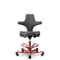 HÅG Capisco 8106 - Steelcut Trio 3 (Kvadrat) - Wool / Polyamide - STT383 - Charcoal - Blush Rose - 200 mm (seat height 46-64cm) - Hard castors for soft floors thumbnail