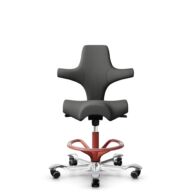HÅG Capisco 8106 - Steelcut Trio 3 (Kvadrat) - Wol / Polyamide - STT383 - Charcoal - Framekleur - Blush Rose - Gasveer - 265 mm (Zithoogte 53-79cm) - Vloercontact - Zachte wielen t.b.v. harde vloeren - Voetenring - Ja, in framekleur - Voetster - Ja, vo... thumbnail
