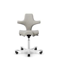 HÅG Capisco 8106 - Steelcut Trio 3 (Kvadrat) - Wool / Polyamide - STT213 - Light beige - White - 265 mm (seat height 53-79cm) - Hard castors for soft floors thumbnail