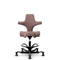 HÅG Capisco 8106 - Steelcut Trio 3 (Kvadrat) - Laine / Polyamide - STT645 - Dusty red - Noir - 200 mm (hauteur d’assise 46–64 cm) - Patins thumbnail