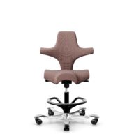 HÅG Capisco 8106 - Steelcut Trio 3 (Kvadrat) - Wool / Polyamide - STT645 - Dusty red - Black - 265 mm (seat height 53-79cm) - Hard castors for soft floors thumbnail