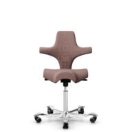 HÅG Capisco 8106 - Steelcut Trio 3 (Kvadrat) - Wool / Polyamide - STT645 - Dusty red - White - 150mm (seat height 40–55cm) - Soft castors for hard floors thumbnail