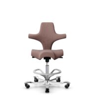 HÅG Capisco 8106 - Steelcut Trio 3 (Kvadrat) - Lana / Poliamida - STT645 - Dusty red - Silver - 200 mm (seat height 46-64cm) - Hard castors for soft floors thumbnail