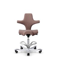 HÅG Capisco 8106 - Steelcut Trio 3 (Kvadrat) - Wool / Polyamide - STT645 - Dusty red - Silver - 265 mm (seat height 53-79cm) - Soft castors for hard floors thumbnail