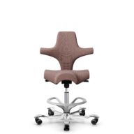 HÅG Capisco 8106 - Steelcut Trio 3 (Kvadrat) - Wool / Polyamide - STT645 - Dusty red - Silver - 265 mm (seat height 53-79cm) - Soft castors for hard floors thumbnail