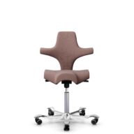 HÅG Capisco 8106 - Steelcut Trio 3 (Kvadrat) - Laine / Polyamide - STT645 - Blush Rose - 150 mm (hauteur d’assise 40–55 cm) - Roues souples pour sols durs thumbnail