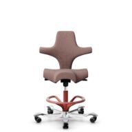 HÅG Capisco 8106 - Steelcut Trio 3 (Kvadrat) - Wol / Polyamide - STT645 - Dusty red - Framekleur - Blush Rose - Gasveer - 200 mm (Zithoogte 46-64cm) - Vloercontact - Zachte wielen t.b.v. harde vloeren - Voetenring - Ja, in framekleur - Voetster - Ja, v... thumbnail