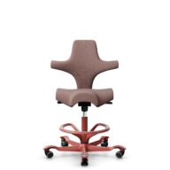 HÅG Capisco 8106 - Steelcut Trio 3 (Kvadrat) - Wol / Polyamide - STT645 - Dusty red - Framekleur - Blush Rose - Gasveer - 265 mm (Zithoogte 53-79cm) - Vloercontact - Zachte wielen t.b.v. harde vloeren - Voetenring - Ja, in framekleur - Voetster - Nee, ... thumbnail