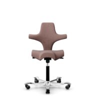 HÅG Capisco 8106 - Steelcut Trio 3 (Kvadrat) - Wool / Polyamide - STT645 - Dusty red - Moss Grey - 150mm (seat height 40–55cm) - Hard castors for soft floors thumbnail